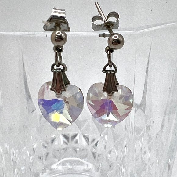 Crystal Sweetheart Pierced Earrings - Picture 2 of 4